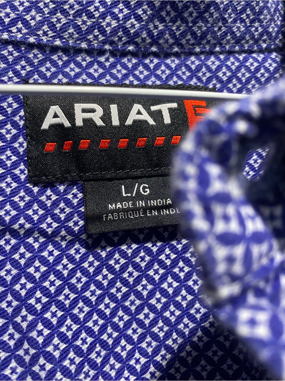 Men's blue Patterned Button-Down Shirt - Picture 5 of 6